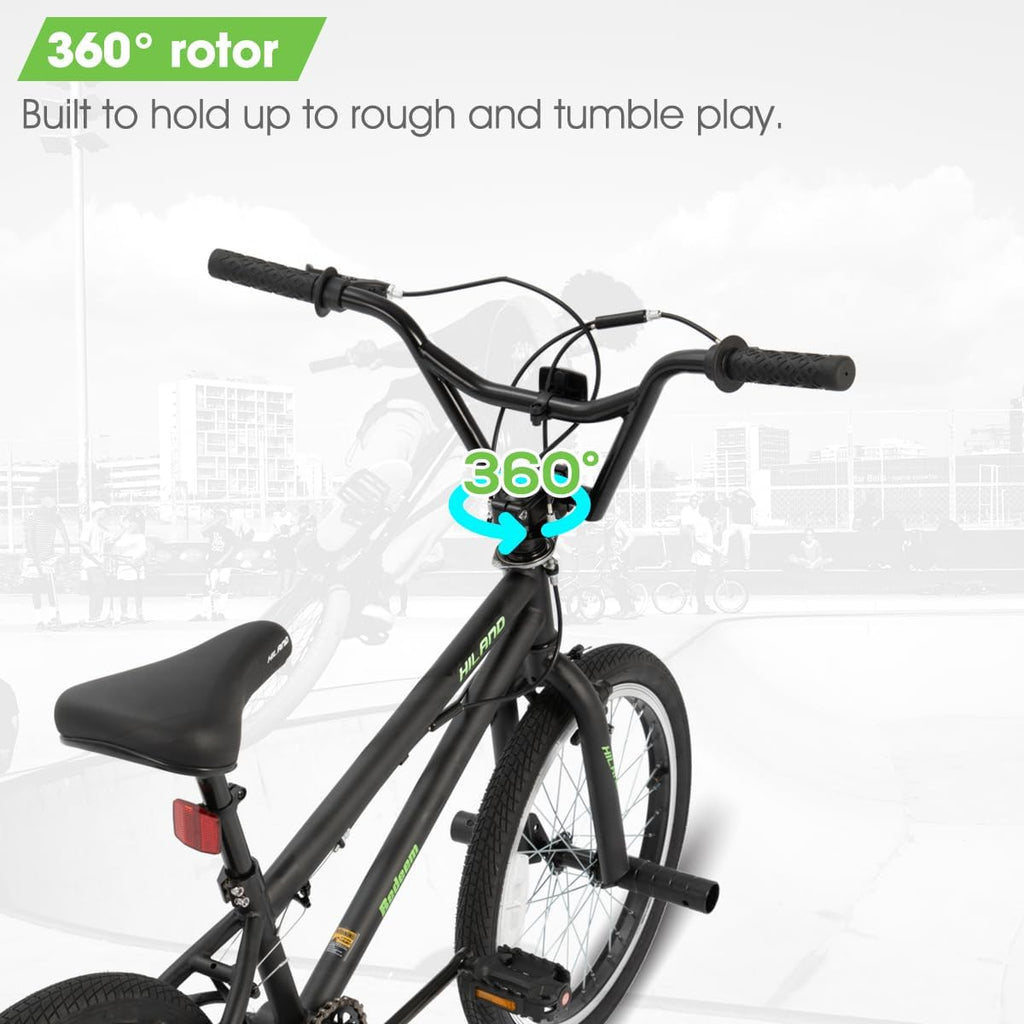 Hiland 20 inch Freestyle Kids BMX Bike,Beginner-Level to Advanced Riders with 360 Degree Gyro & 4 Pegs, Kids' Bicycles for Boys,Girls,Youth Multiple Colors