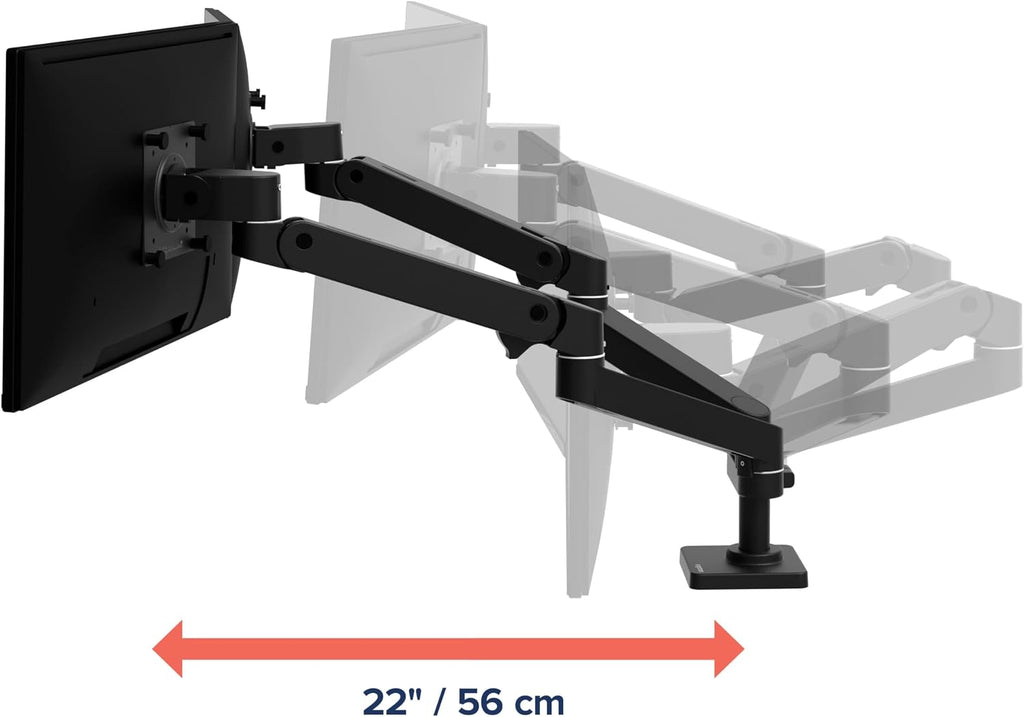 Ergotron – Upgraded LX Pro Premium Dual Monitor Arm, VESA Desk Mount – for 2 Monitors Up to 27 Inches, 4 to 20 lbs Each – Matte Black