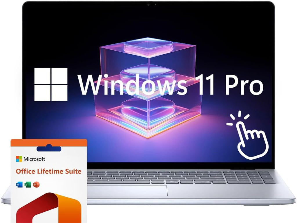 Dell Inspiron 16' FHD+ Touchscreen Laptop, 32GB RAM 1TB SSD, Intel Core 7 150U Processor, Windows 11 Pro with Microsoft Office Lifetime Suite, Fingerprint Reader, Backlit Keyboard, Ice Blue