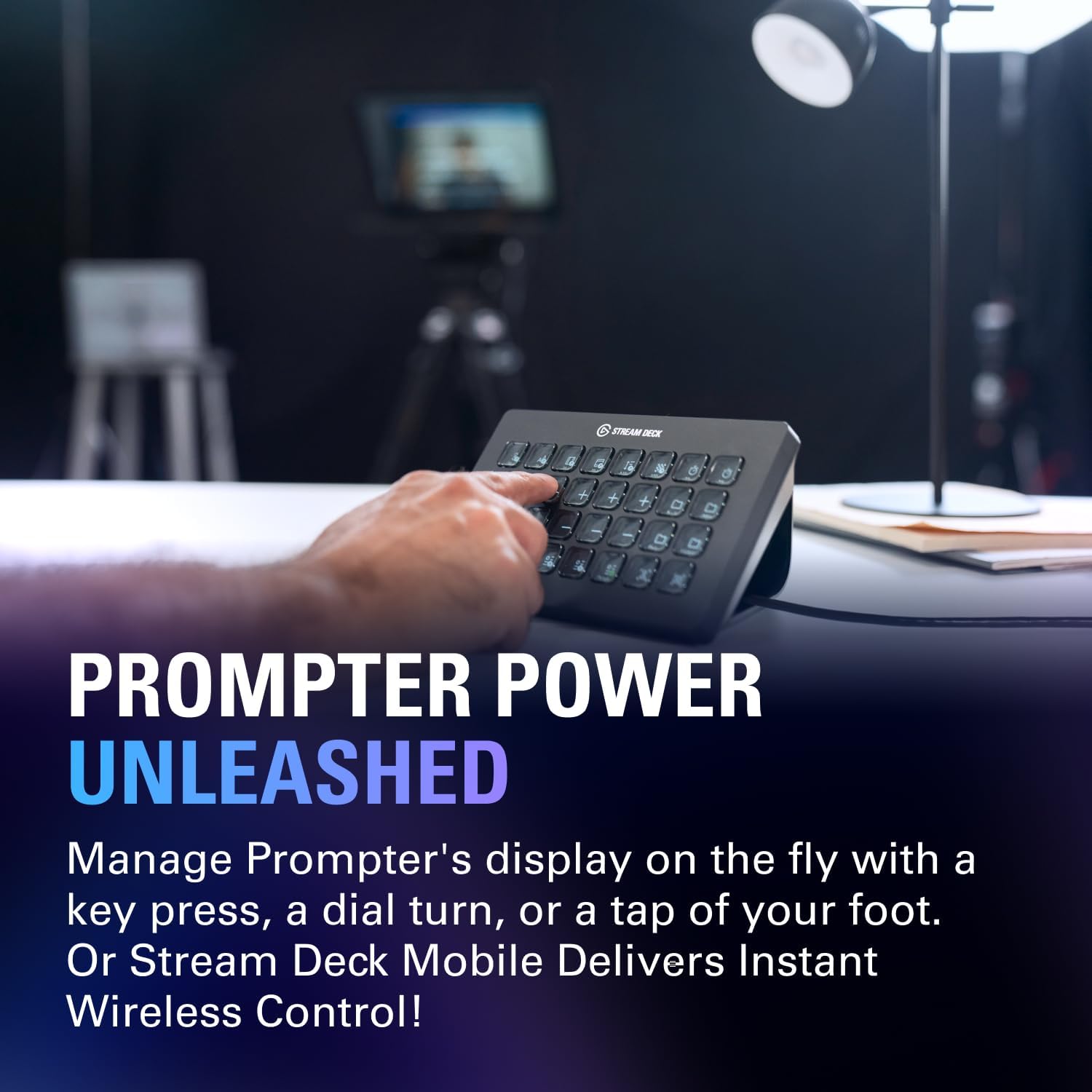 Elgato Prompter XL - Full-Sized Teleprompter with Removable Display, Video Conferencing Monitor, for DSLR Mirrorless & Studio Cameras, Single-Cable Setup - USB-C 3.2 for PC & Mac