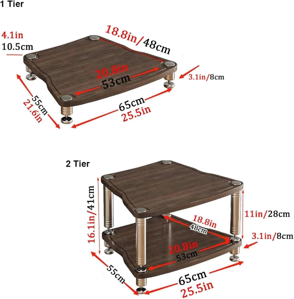 Audio Rack Stainless Steel Stereo Rack Audio Equipment Rack Audio Stereo Shelf Wooden Open with Shock-Absorbing Feet HiFi Rack(Nero,2 Tier)
