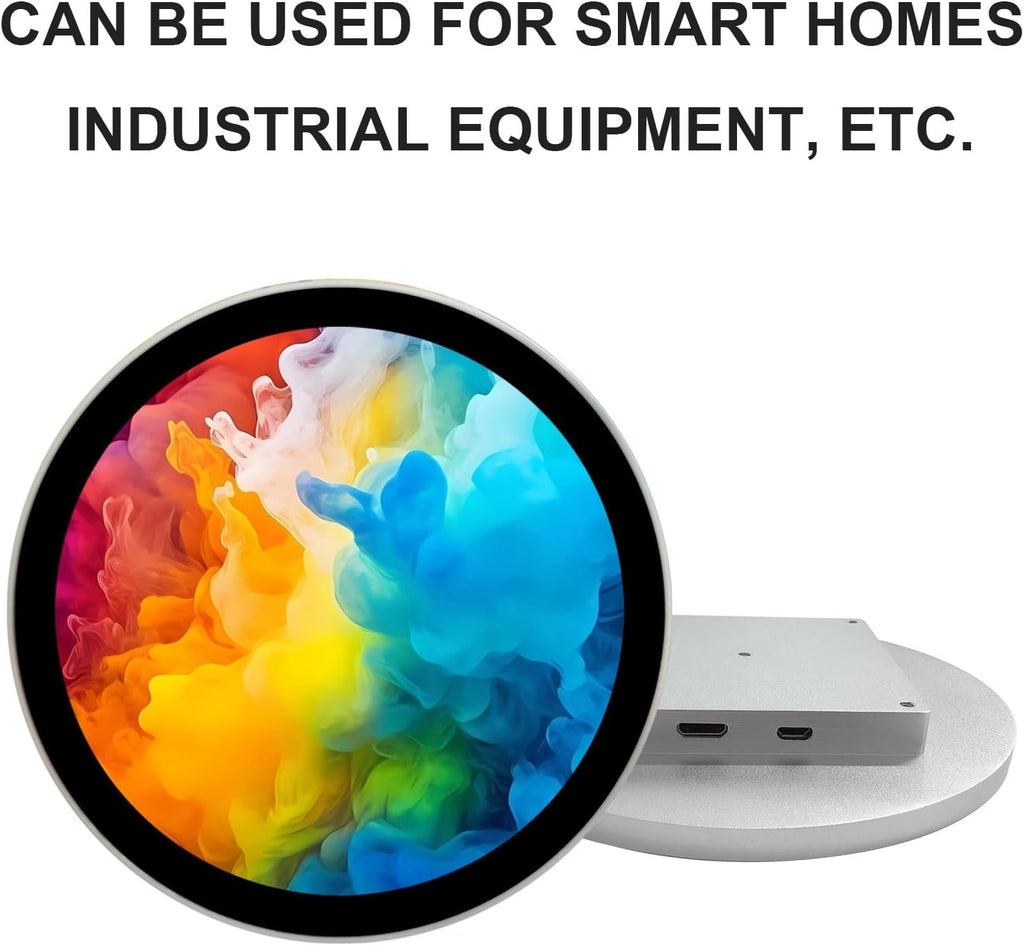 VSDISPLAY 5 Inch Round Touch Display Monitor 1080x1080 Resolution 400Nits IPS LCD Screen Supports Mini H Video Input