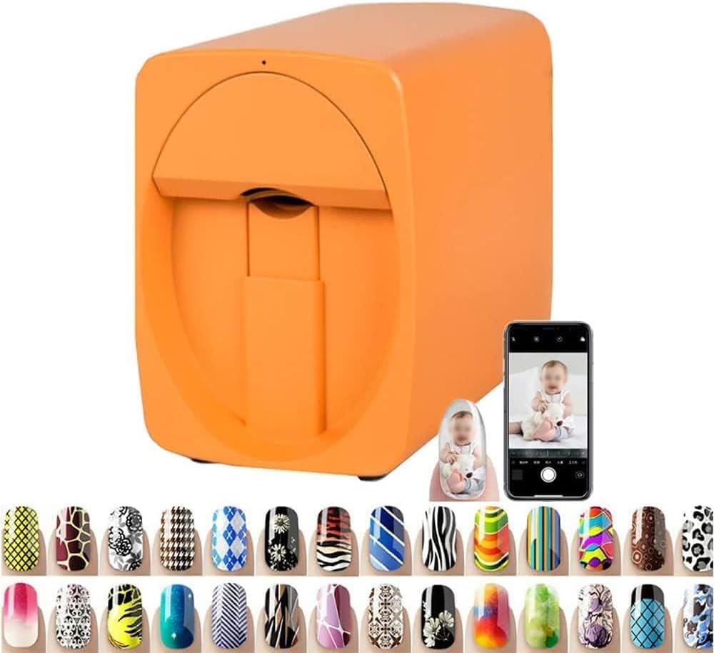 COYEUX Portable Mobile Nail Art Printer, Intelligent Automatic 3D Nail Printer Machine, Supports WiFi/DIY/USB, for Kid/Nail Studio/Manicurist/Nail Lovers