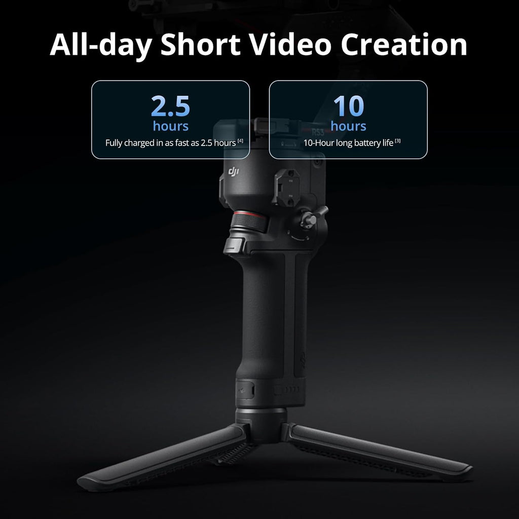 DJI RS 3 Mini, 3-Axis Gimbal Stabilizer for Cameras Canon/Sony/Panasonic/Nikon/Fujifilm, 2 kg (4.4 lbs) Tested Payload, Camera Gimbal with Native Vertical Shooting, Black