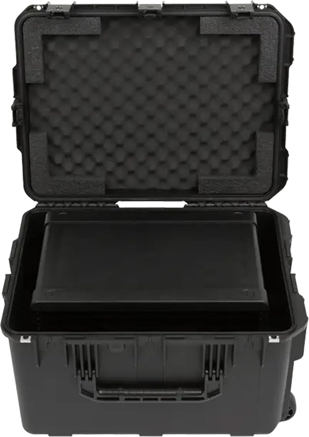 SKB 6U iSeries 13' Injection Molded Fly Rack with Built-In Wheels, Push Button Release Pull Handle and Removable Rack Frames, Black