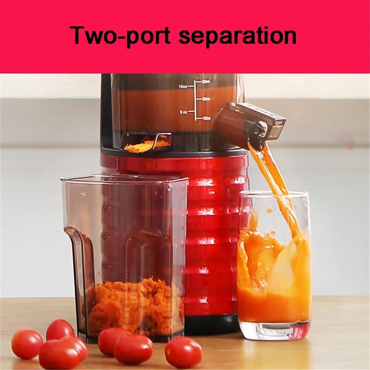 Juicer Machine, Fully Automatic Orange Juice Squeezer, Slow Masticating Juicer for Smoothies & Soy Milk, Easy to Clean, Household Desktop Blender