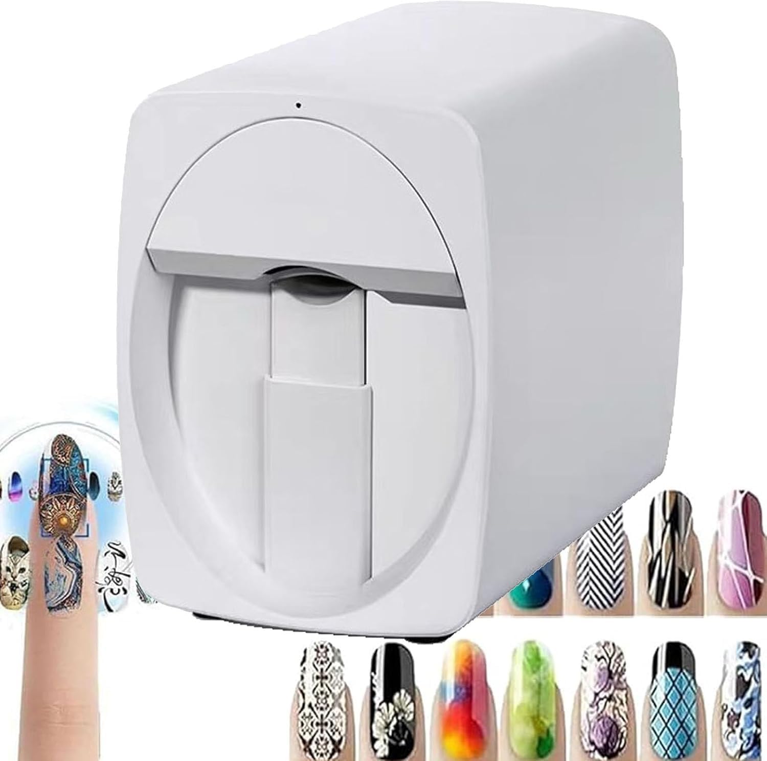 Professional 3D Nail Printer Mini Printer for Nails,Multifunction Portable Mobile Nail Painting Machine for Kid/Nail Studio/Manicurist/Nail Lovers(White)