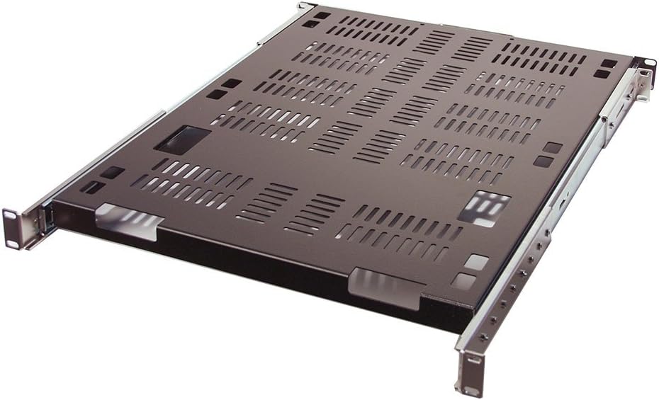 RSF1041LC 1U Rackmount 24 inch deep Vented Sliding Shelf for Industrial 19 inch Server Rack up to 30 inch deep.