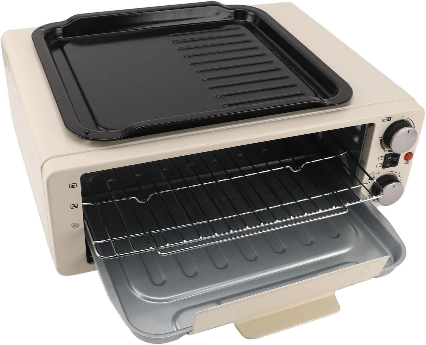 Electric Grill Oven Combo Multifunctional Countertop Toaster Air Fryer Portable Pizza Oven for Kitchen ABS Stainless Steel 14L (US Plug 110V)