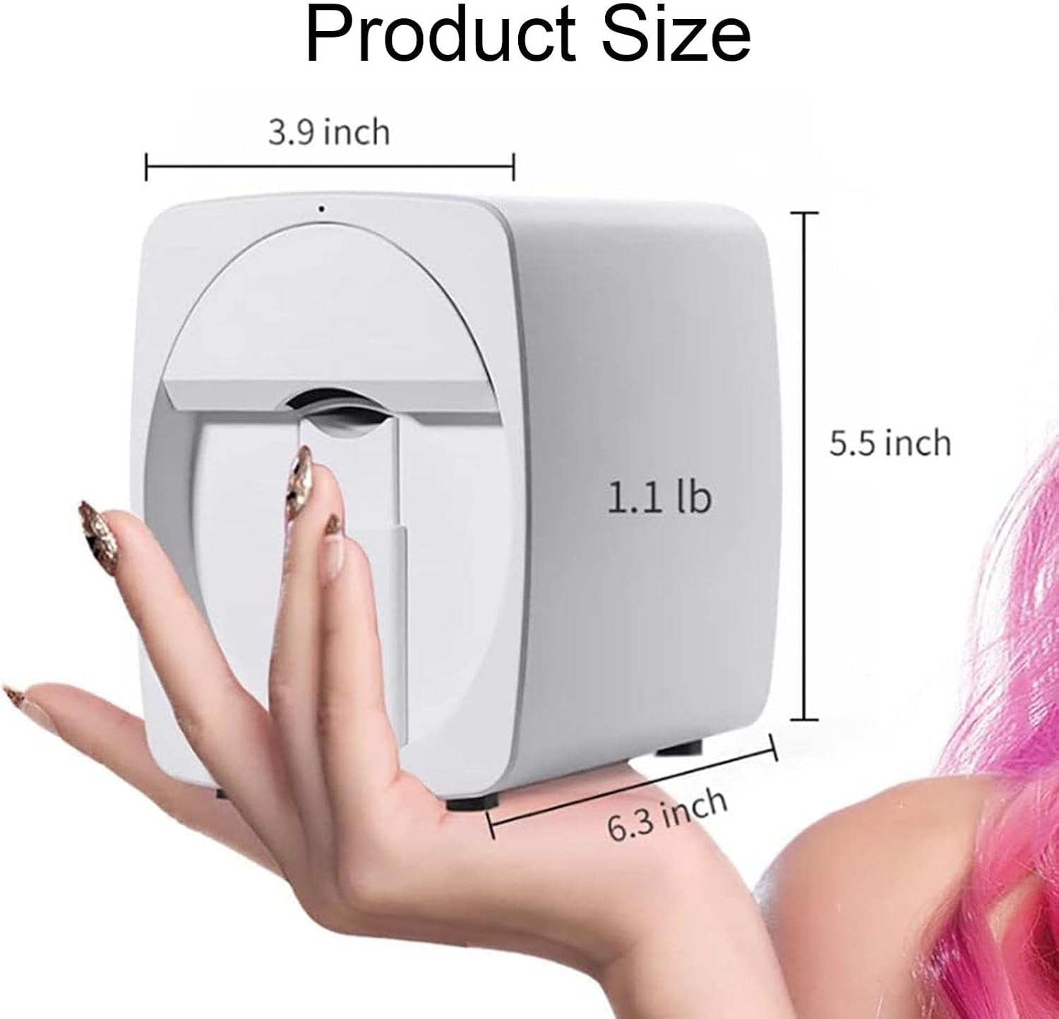 Nail Art Printer, 3D Automatic Nail Printer Machine, Self-Service Nail Art Machine, Portable Mobile Nail Painting Machine for Kid/Nail Studio/Manicurist/Nail Lovers Rosegold