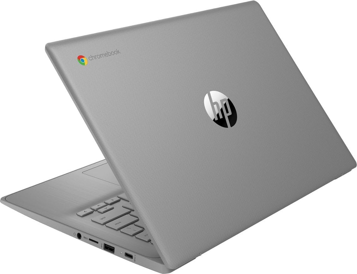 HP Chromebook 14a 14' HD (Intel 4-Core Celeron N4120, 4GB RAM, 64GB eMMc, UHD Graphics 600) Home & Student Laptop, 14 Hours Battery Life, Anti-Glare, Webcam, Wi-Fi, Type-C, Chrome OS (Renewed)