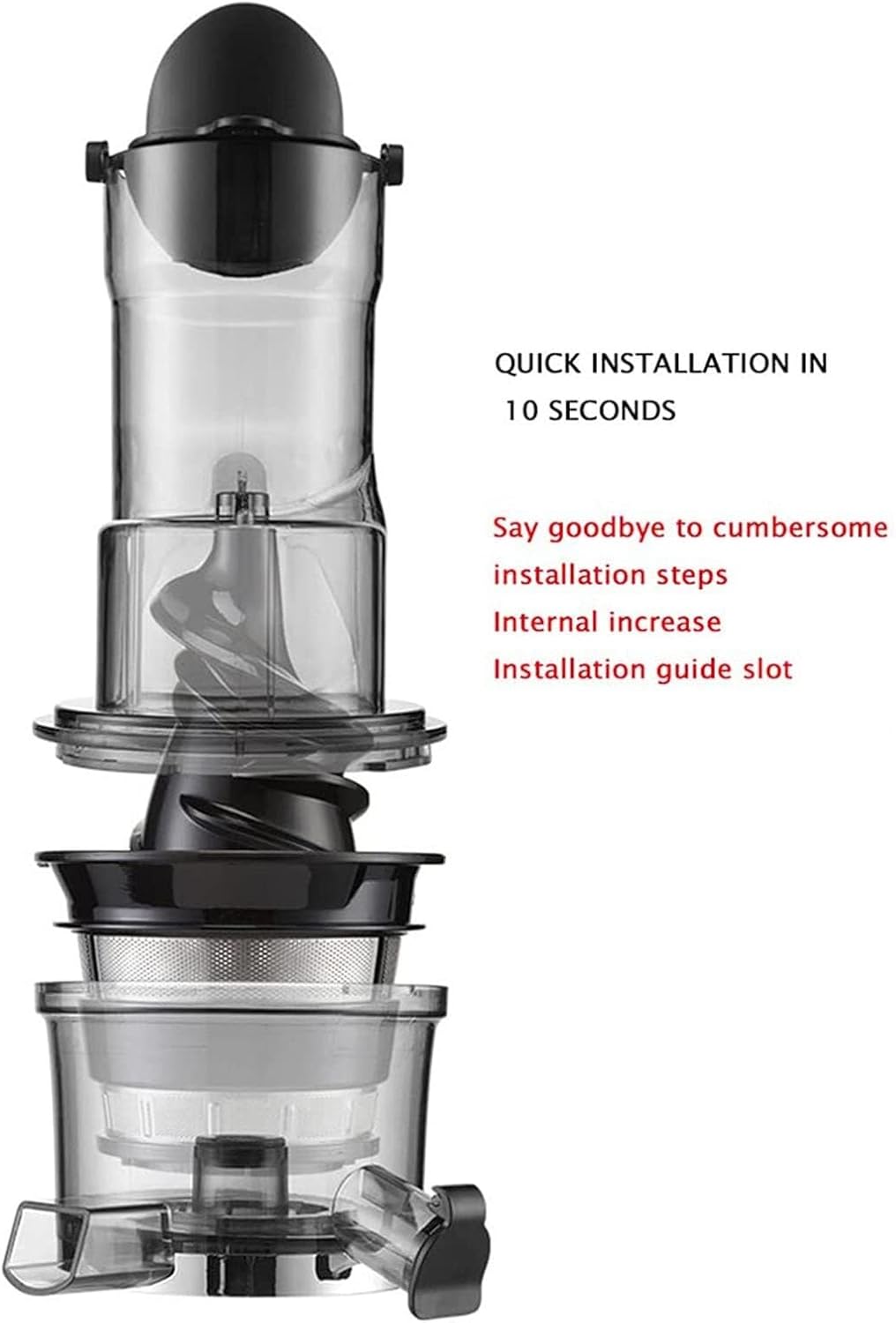 Slow Juicer Machine, Wide Groove Cold Press Masticating Juicer for Fruit & Vegetable, Adjustable Pulp Separation, Easy to Clean