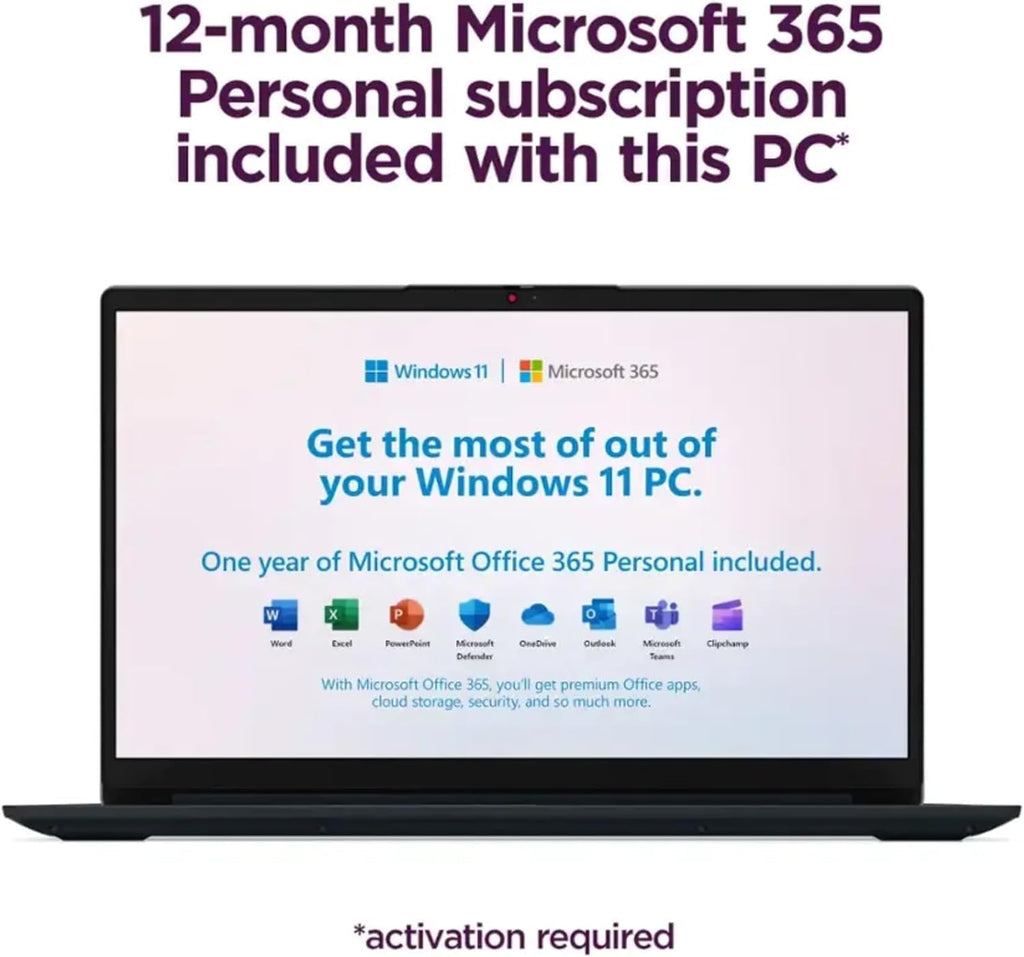 Lenovo IdeaPad 15.6 inch Laptop Computer with Microsoft 365 Home and Business • 12GB RAM • 512GB PCIe SSD • Intel Core • Wi-Fi 6 • 1TB Cloud Storage • 11HR Battery • Win 11 • WOWPC Recovery USB