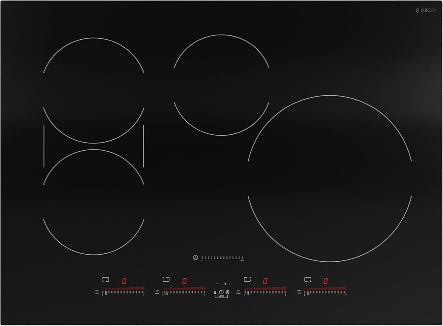 Elica EIV430 Volta 30 Inch Wide 4 Burner Induction Cooktop with Pot Detector - Black