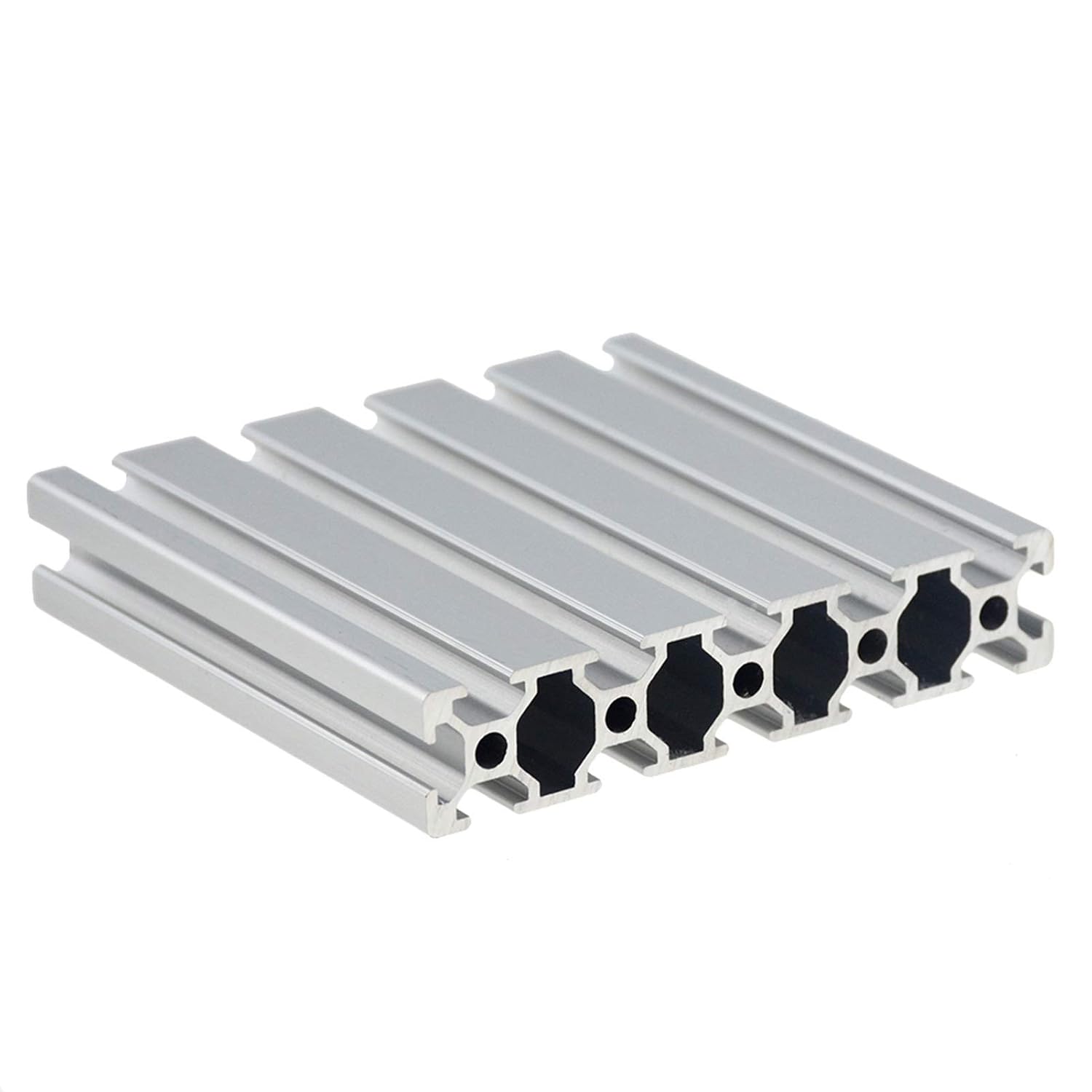 1PC 20100 Steel Profile Extrusion 100-800mm Long European Standard Anodized Linear Guide DIY CNC 3D Printer Table Stainless Steel (Size : 550MM)