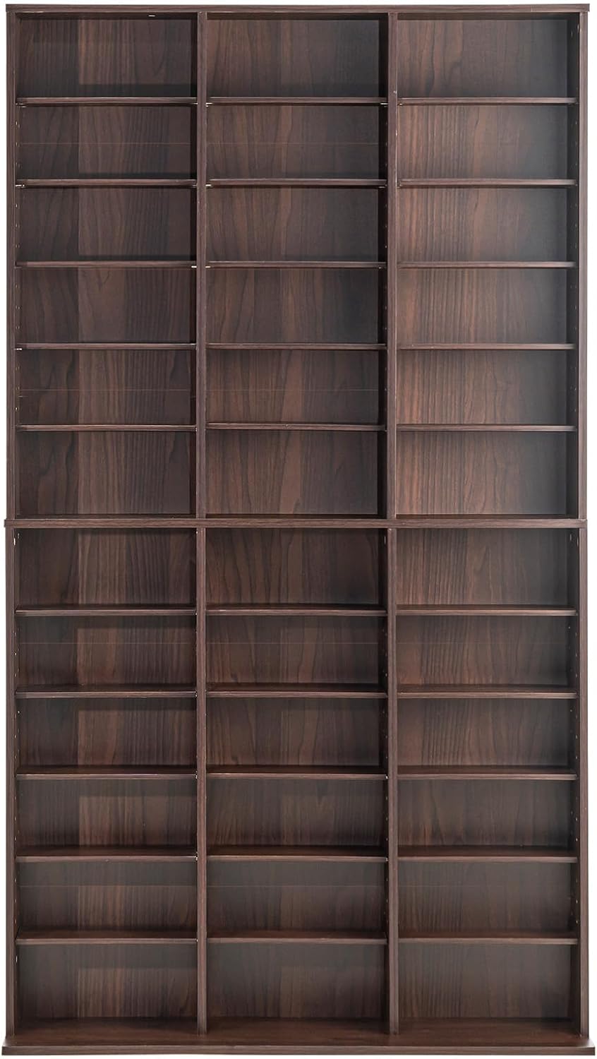 VEVOR Media Storage Cabinet, Adjustable DVD Cabinet, CD Storage, Protects & Organizes Music, Movie, Video Games or Memorabilia Collections-Espresso