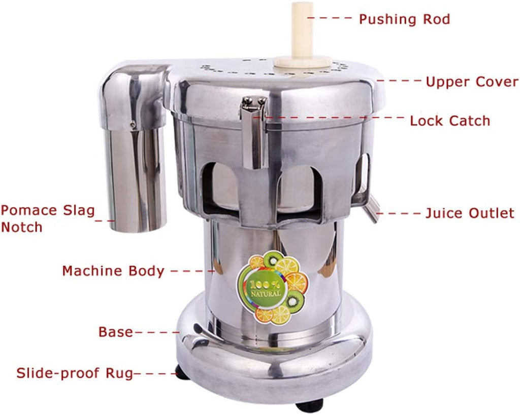 TECHTONGDA Commercial Juice Extractor Stainless Steel Juicer Extractor Fruit and Vegetable Juice Maker Squeezer 110V Heavy Duty Centrifugal Juicer Machine Extract 11-22lb per Minute Juice Amount