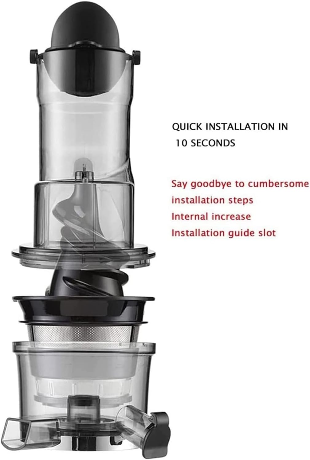 'Slow Masticating Juicer, 180W Cold Press Juicer with Wide Groove, High Juice Yield, Easy to Clean for Vegetables & Fruits, White