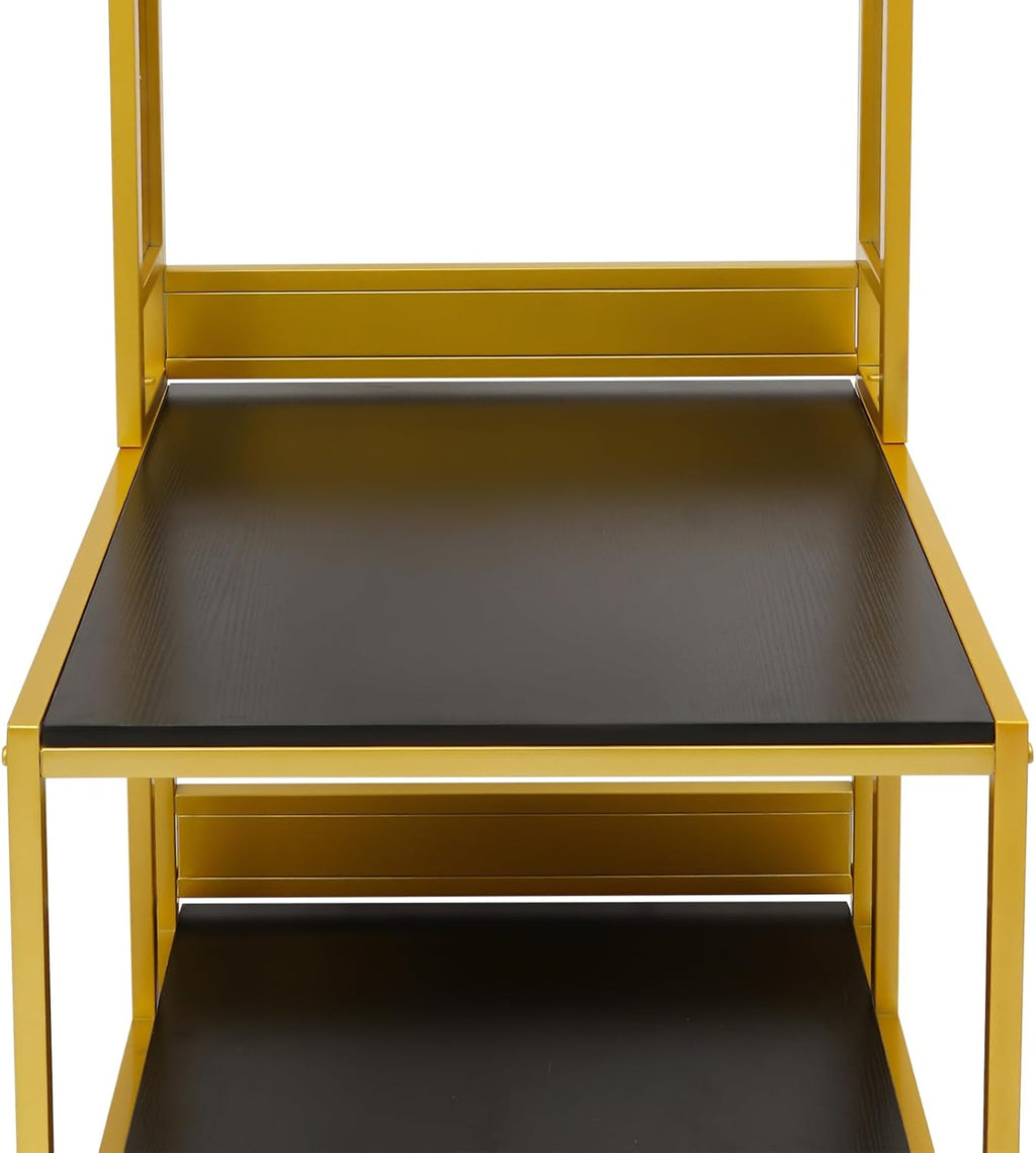 3D Printer Stand with Double Layer, 3D Printer Filament Storage Rack, Heavy Duty Mobile Printer Table with Wheels for Studio Office Storage and Organization (Gold)