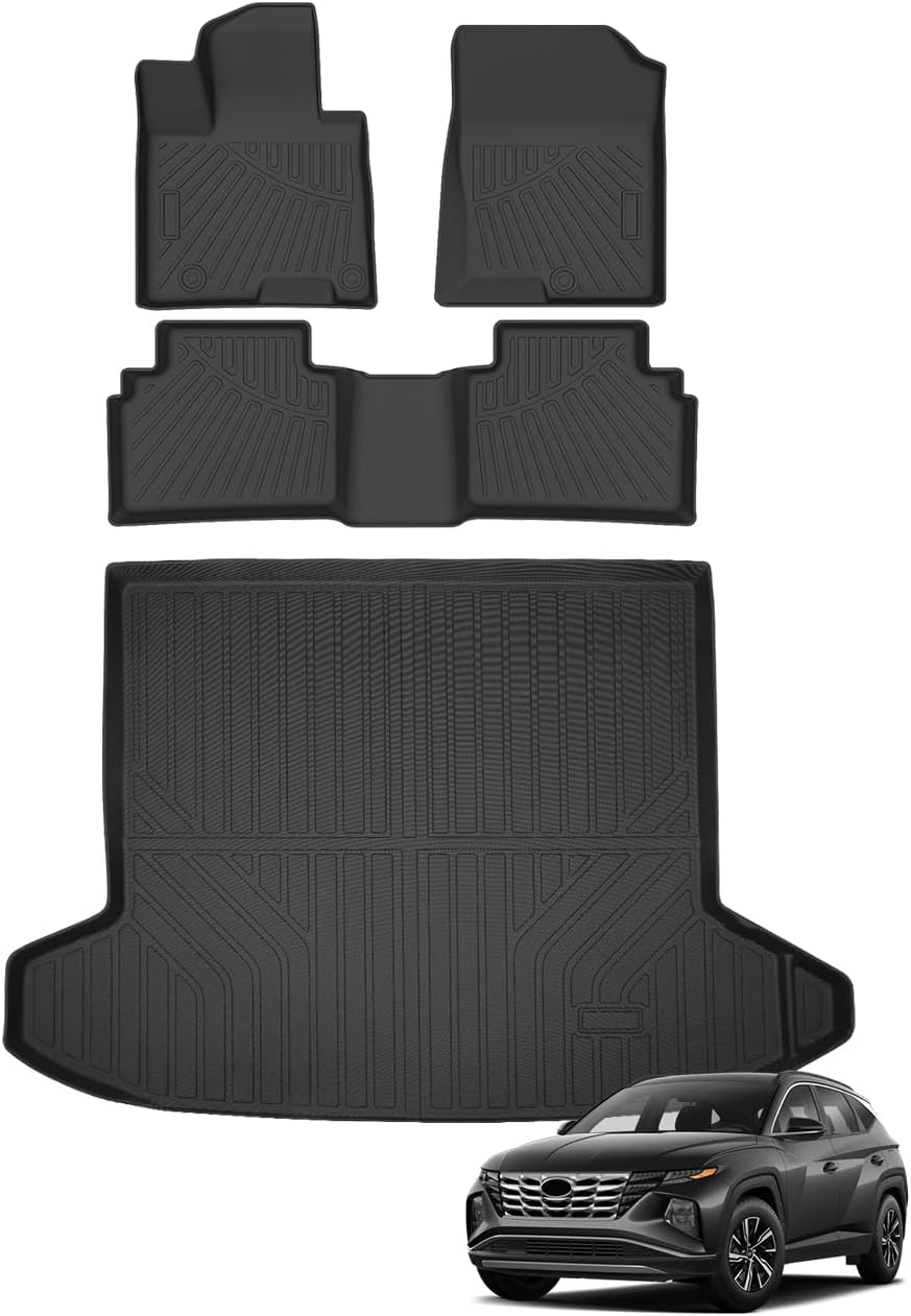 Cartist Floor Mats and Cargo Liner Fit for Hyundai Tucson 2022 2023 2024 2025 2026 (Not for PHEV & Hybrid) All Weather Floor Mat Tucson Accessories Heavy Duty Carpet Protection