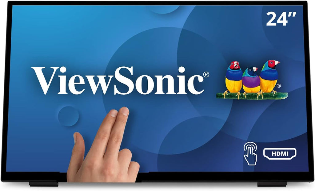 ViewSonic TD2465 24 Inch 1080p Touch Screen Monitor, 10-Point Multi-Touch for Industrial and Retail Environments, Glove-Friendly Interaction, Advanced Ergonomics, HDMI, USB