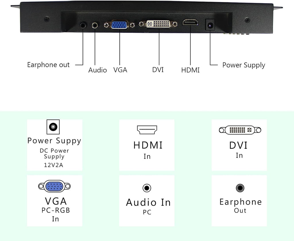 VSDISPLAY 10.4 Inch 800x600 Portable LCD Monitor VS104ZJ01 Extra Display Screen with DVI VGA Input,Built-in Dual Speakers