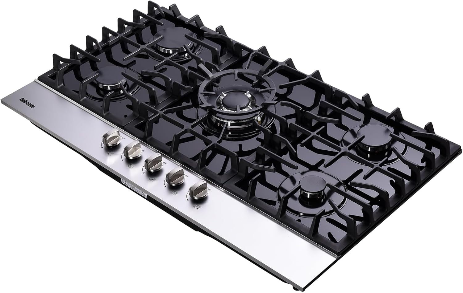 36 Inch Gas Cooktop, Built-in Tempered Glass 5 Burners Stovetop LPG/NG Convertible Stove Top Dual Fuel Cooktop DM5189-01