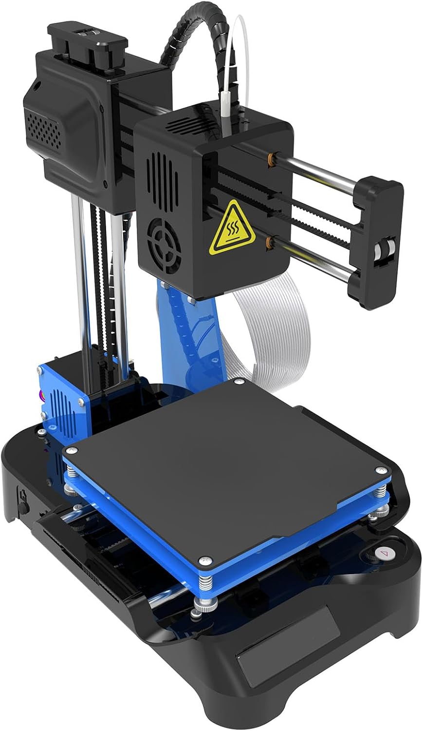Gonetre FDM Mini 3D Printer Quiet High Accuracy Upgraded Extruder Technology 4x4x4in Printing Volume Small Portable 3D Printer for Beginners Kids DIY Enthusiasts Black (US Plug)