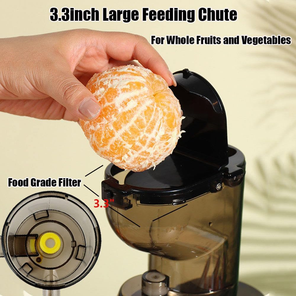 Juicer Machines, 500w Cold Press Juicer Machines With 3.3' Large Feed Chute, Self Feeding, High Juice Yield Easy to Clean, Juicer Machines For Vegetables and Fruits