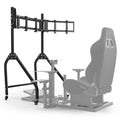 Marada Sim Racing Triple Monitor Stand with Wheels Compatible with 27/32-inch Displays Height and Tilt Adjustable, A-Frame Base for Flight & Driving Simulator Cockpit Rig