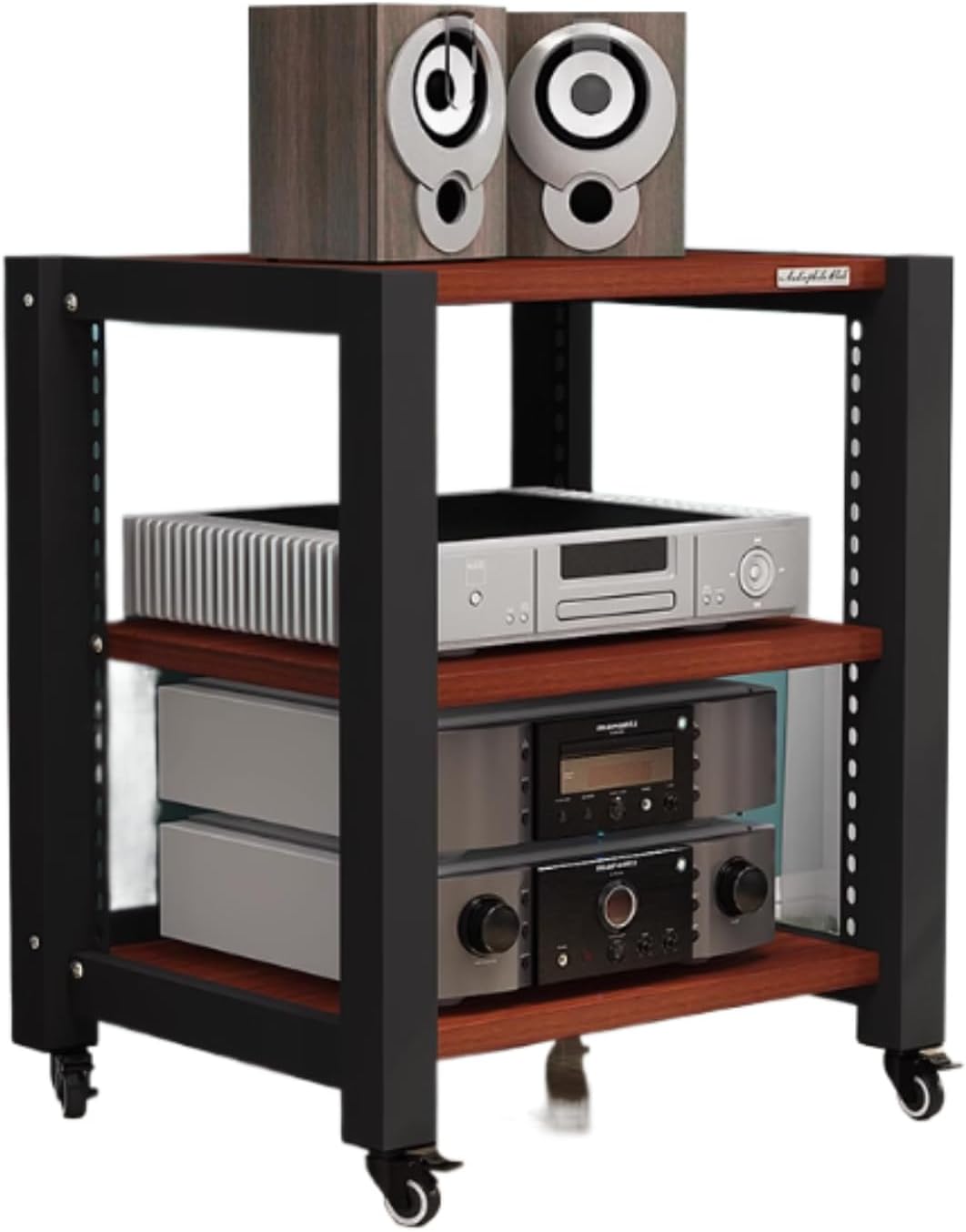 Stereo Racks and Brackets - Adjustable Shelves for Audio Equipment Rack Towers, Metal Frame Racks for Audio Equipment, Stereo Racks and Rack Organizers (Colour A, 3layer)