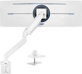 VIVO Premium Aluminum Heavy Duty Monitor Arm for Ultrawide Monitors up to 49 inches and 33 lbs, Single Desk Mount Stand, Pneumatic Height, Max VESA 100x100, White, STAND-V101G1W