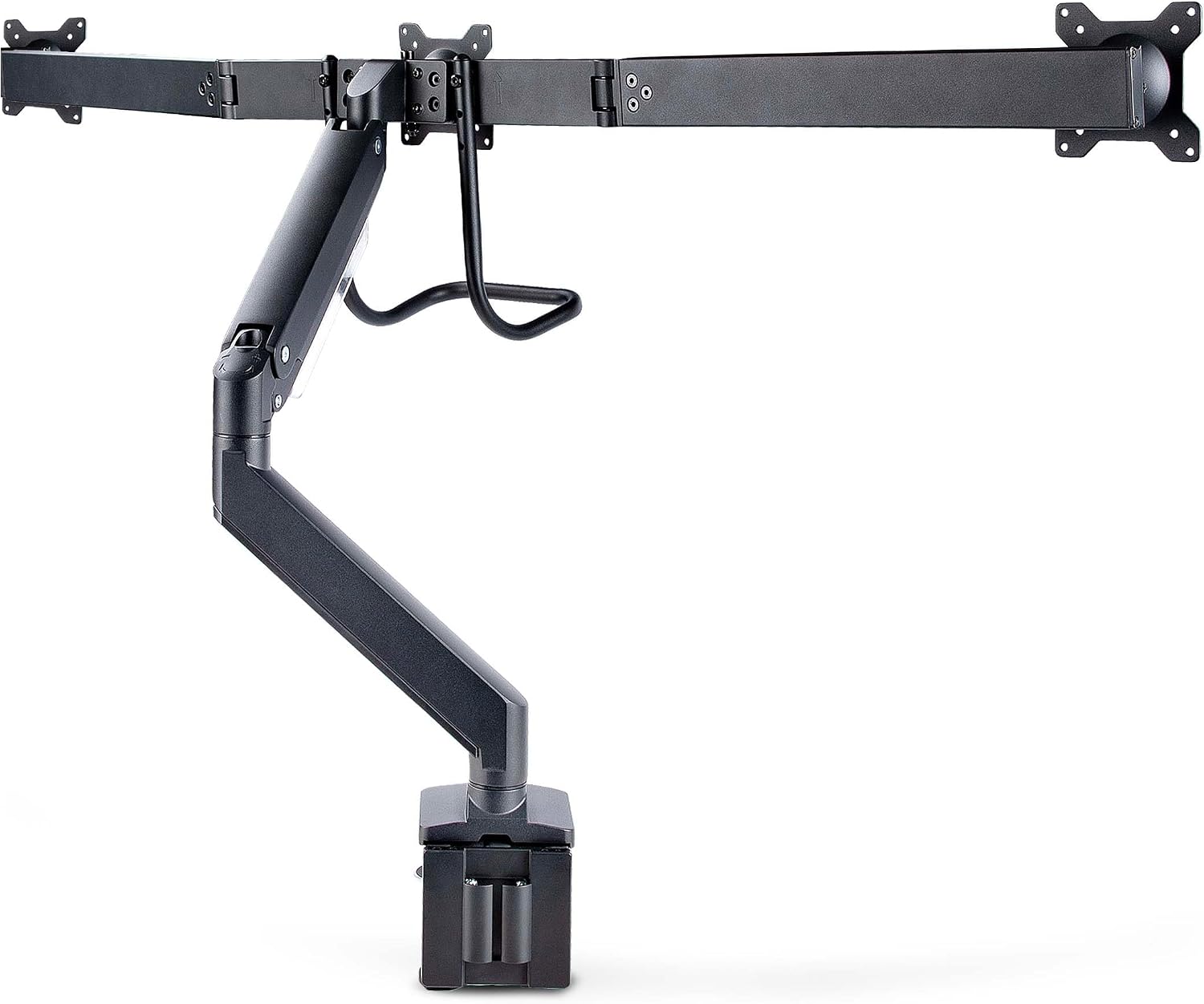StarTech.com Desk Mount Triple Monitor Arm w/Crossbar for Up to Three 27in Screens, VESA 75x75/100x100, Tool-Less Arm Adjustments