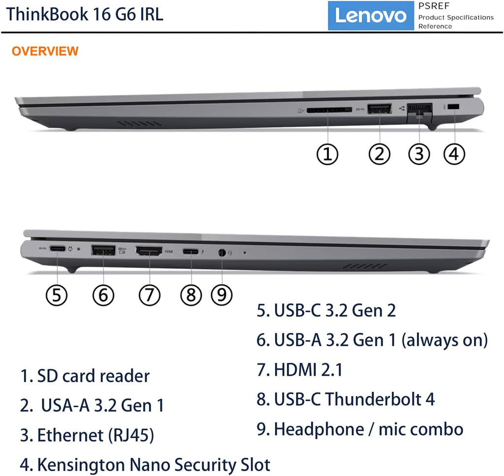 Lenovo ThinkBook 16 G6 Laptop for Business and Student, Microsoft Office Web Apps, 16' WUXGA Anti-Glare Screen, Intel Core i5-13420 (Beat Intel Core i7-1365U), 32GB DDR5 RAM, 2TB SSD, Windows 11 Pro