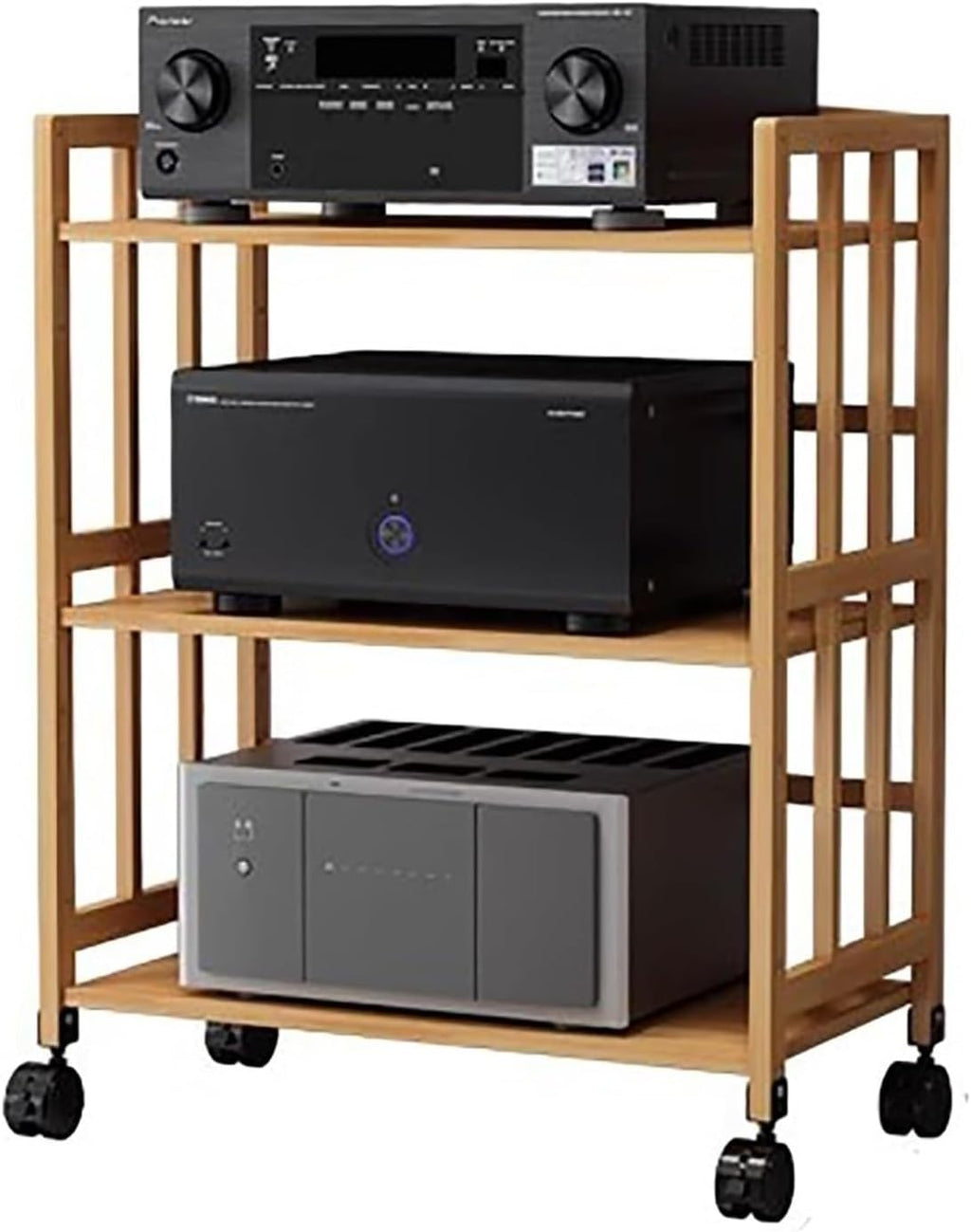 Audio Rack Cabinet for Home Theater/Meeting Room/Store, Corner Record Player Table/TV Stand for DVD & Books & Projectors, Audio Video Equipment Rack(80cm/31.5in)