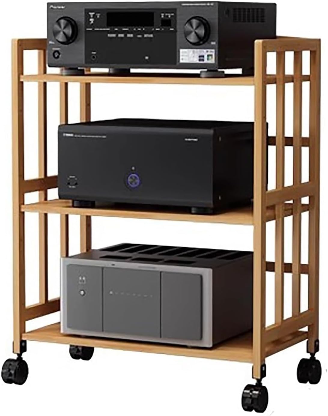 Audio Rack Cabinet for Home Theater/Meeting Room/Store, Corner Record Player Table/TV Stand for DVD & Books & Projectors, Audio Video Equipment Rack(70cm/27.6in)
