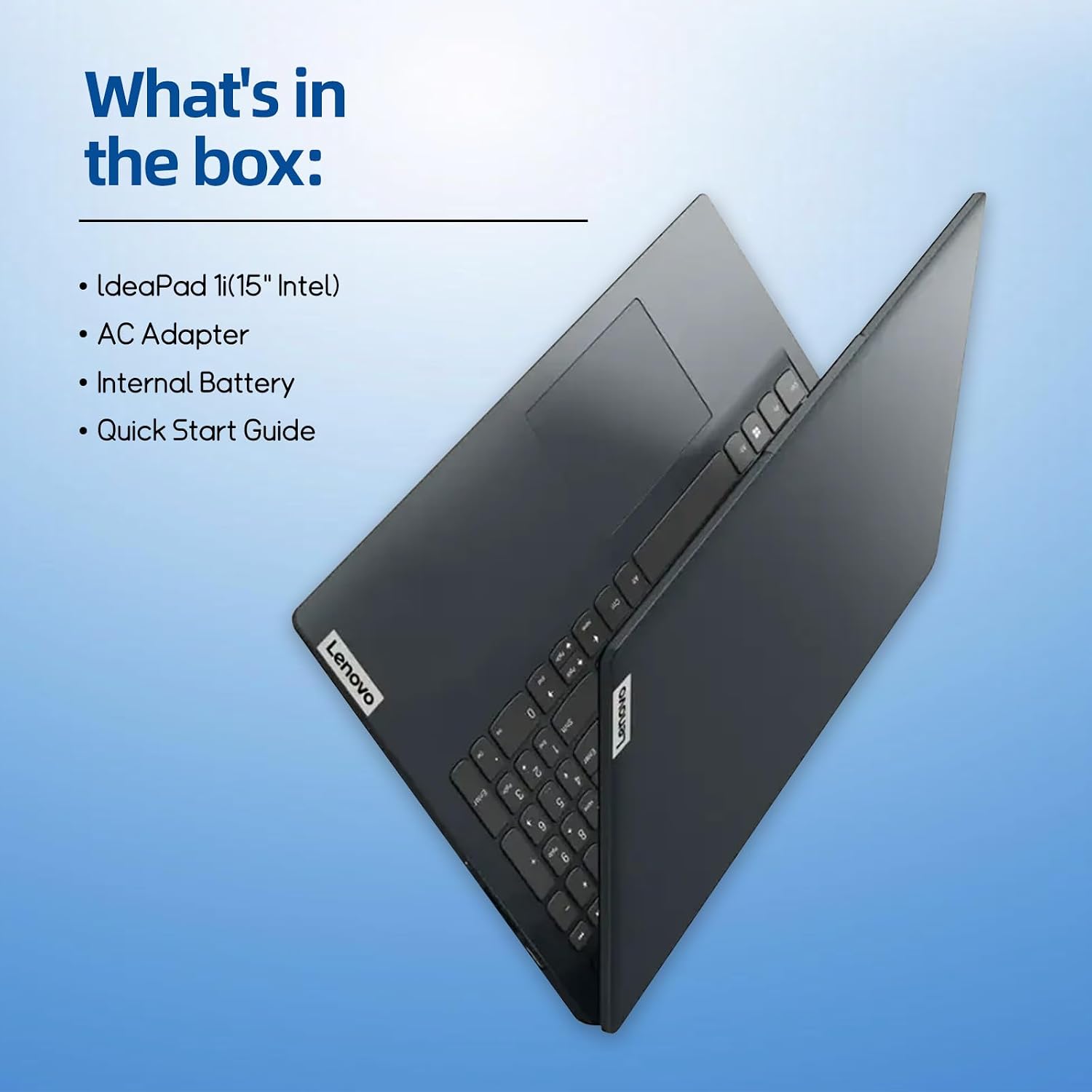 Lenovo IdeaPad Laptop, 15.6' HD LED Display, Intel Celeron Dual Core Processor, 12GB RAM, 640GB Storage(128GB eMMC + 512GB PCIe), 1 Year Office 365, Wi-Fi 6, Win11 Pro, Privacy Camera, Abyss Blue