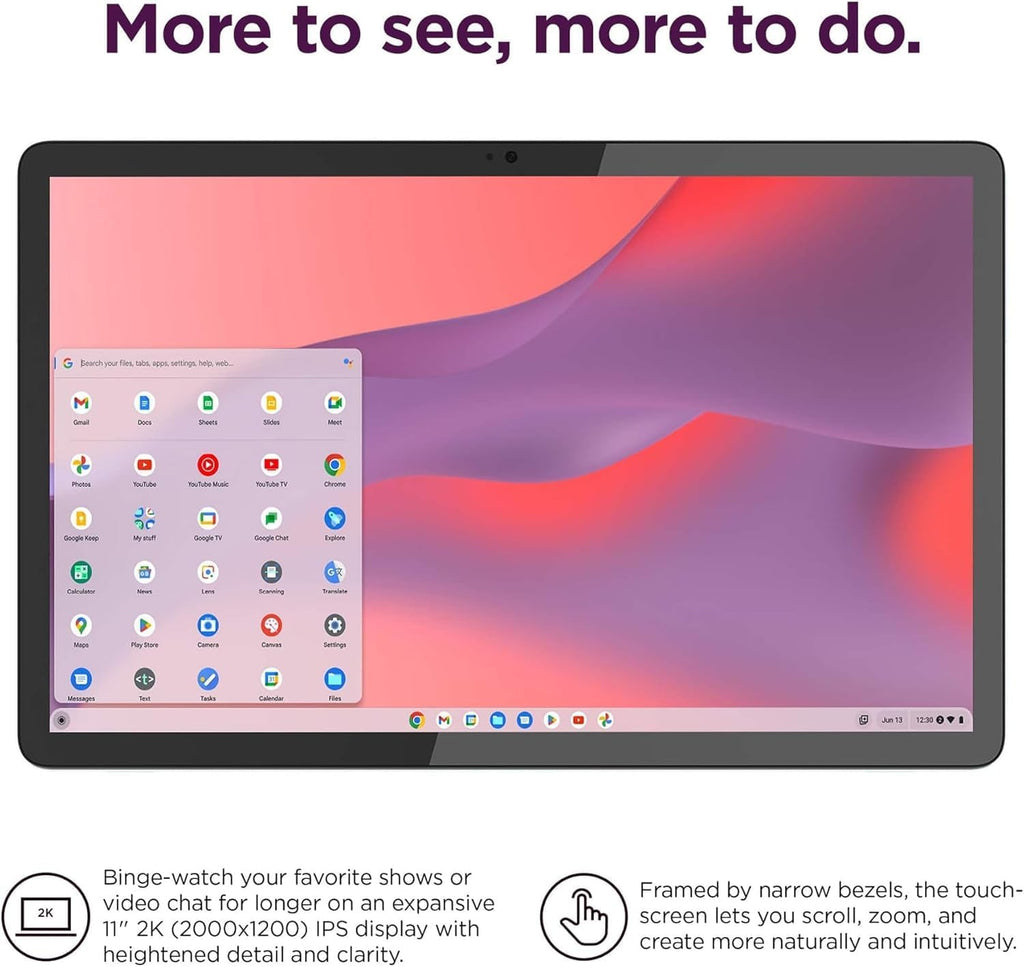 Lenovo Chromebook Duet Gen 9 11' FHD+ 2-in-1 Touchscreen Tablet Laptop (8-Core MediaTek Kompanio 838, 4GB, 192GB Storage (64GB+128GB SD), Detachable Keyboard) 8MP Webcam, IST HUB, Wi-Fi 6, Chrome OS