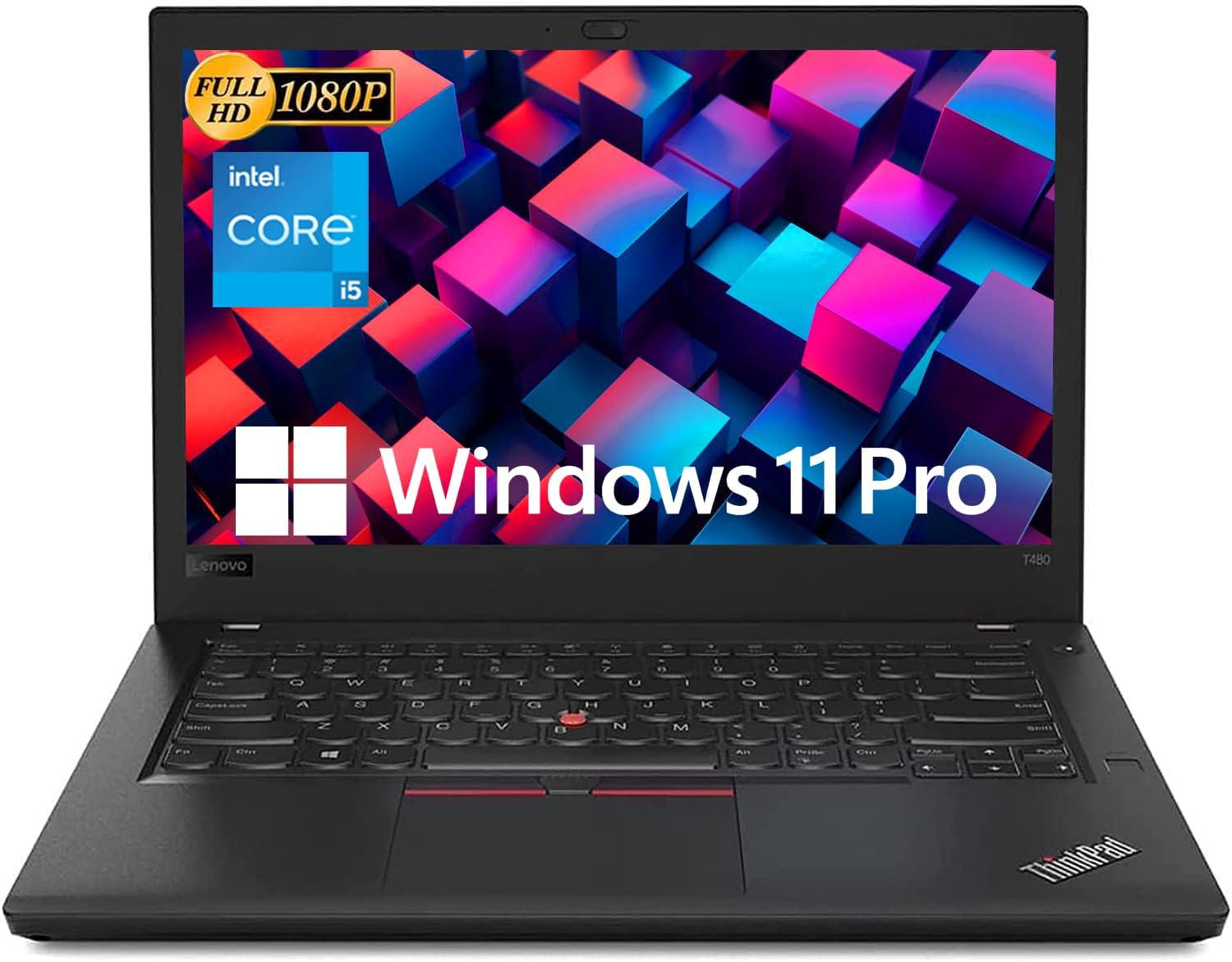 Lenovo ThinkPad T480 14' FHD Business Laptop Computer, Intel Core i5-8350U, 16GB DDR4 RAM, 512GB SSD, Backlit Keyboard, Type-C, HDMI, Windows 11 Pro (Renewed)