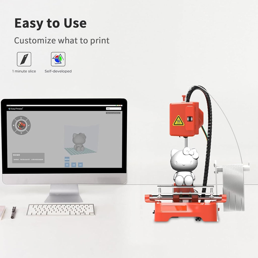 3D Printer Mini Desktop Printing Machine,Leveling-Free Printer,Uniform Heating,100X100X100mm Printing Size,for Beginners, Kids, Student Education, Gifts