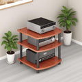 4-Tier AV Media Stand Audio Rack Tower Adjustable Height TV Game Console Equipment Shelf CD Record Player Stereo Component Rack Cabinet for Home Theater Studio,Brown,3 Tier