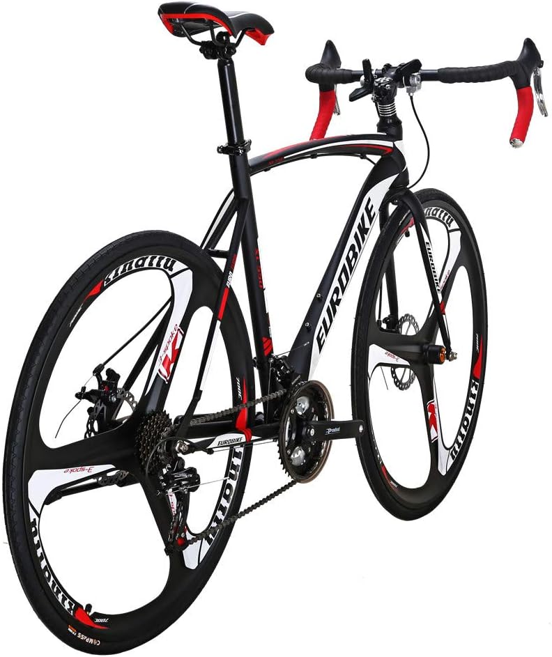 Eurobike HYXC550 Road Bike,21 Speed 54cm Frame Road Bicycle for Men and Women,Disc Brake 700C Adult Bike (3 Spoke Wheel)