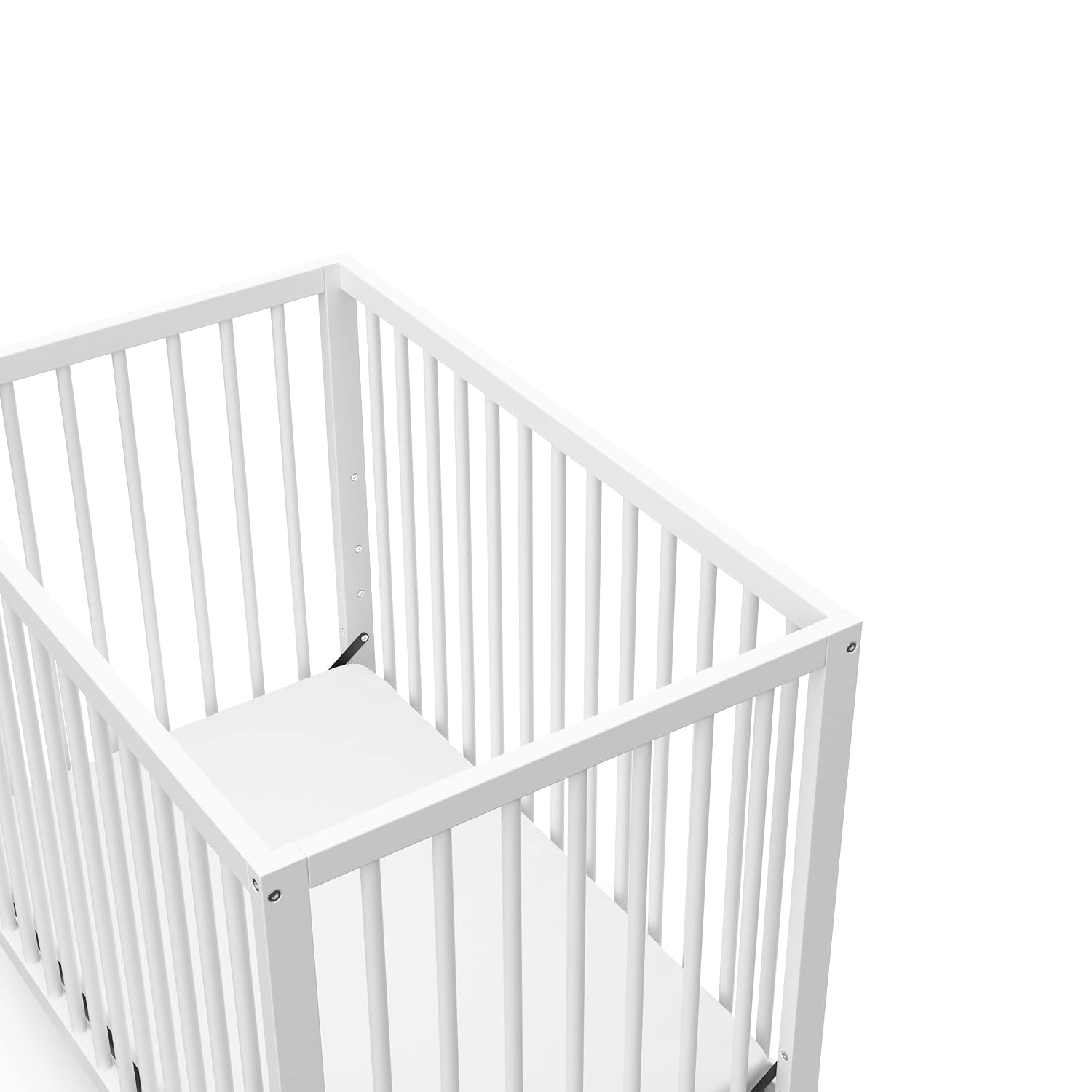 Graco Teddi 4-in-1 Convertible Mini Crib with Bonus Water-Resistant Mattress – GREENGUARD Gold Certified, 2.75-Inch Mattress Included, Small Spaces Crib, Easy 30-Minute Assembly (White)