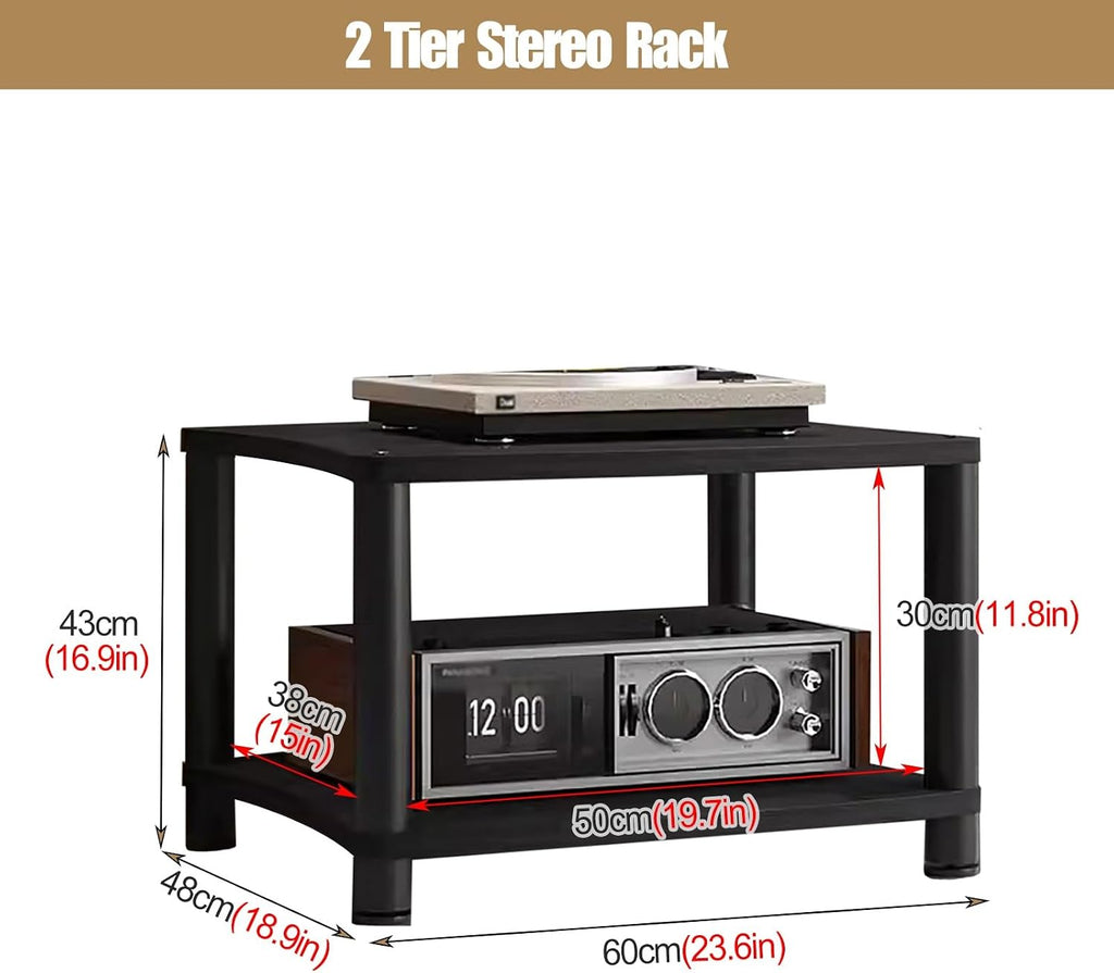 YLLFFLL Stereo Stands for Small Spaces/Living Room/Bedroom/Home, 1/2/3/4-tier Wooden & Metal Av Component Media Stand Stereo Cabinet, Heavy Duty Audio Equipment Rack(#1,2 Tier)
