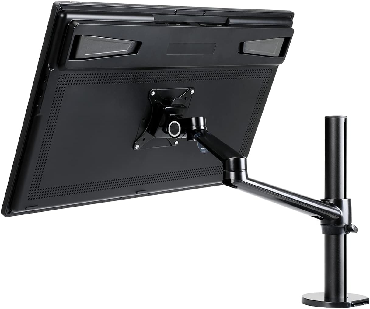 HUION Single Monitor Arm, VESA Desk Monitor Mount – for Monitors Up to 32 Inches and 17.6 lbs, Heavy Duty Fully Adjustable Stand, Computer Monitor Arms with Clamp/Grommet Mounting Base