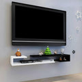 Wall Shelf Wall mounted TV Shelf Decorative Wall Display Floating Shelf TV Stand TV Console Audio-visual Equipment Shelves Set-top box WiFi Router CD DVD Media Storage Shelf Home Entertainment Center