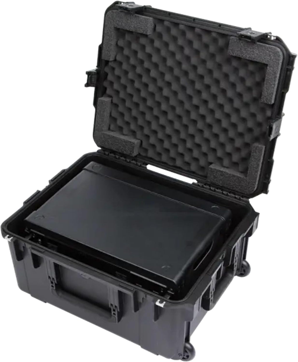 SKB 3U iSeries 13' Injection Molded Fly Rack with Built-In Wheels, Push Button Release Pull Handle and Removable Rack Frames, Black