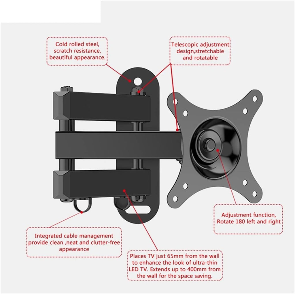 Adjustable TV Wall Mount Bracket Universal Rotated Holder TV Mounts for 14 to 32 Inch LCD LED Monitor Flat Panel(WMX012-4)