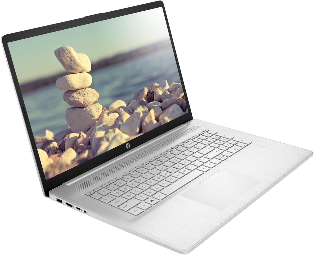 HP 17 Laptop, 17.3' FHD Screen, AMD Ryzen 5 5500U, 16GB SSD, 512GB SSD, Webcam, HDMI, Fingerprint Reader, Wi-Fi, Windows 11 Home, Silver