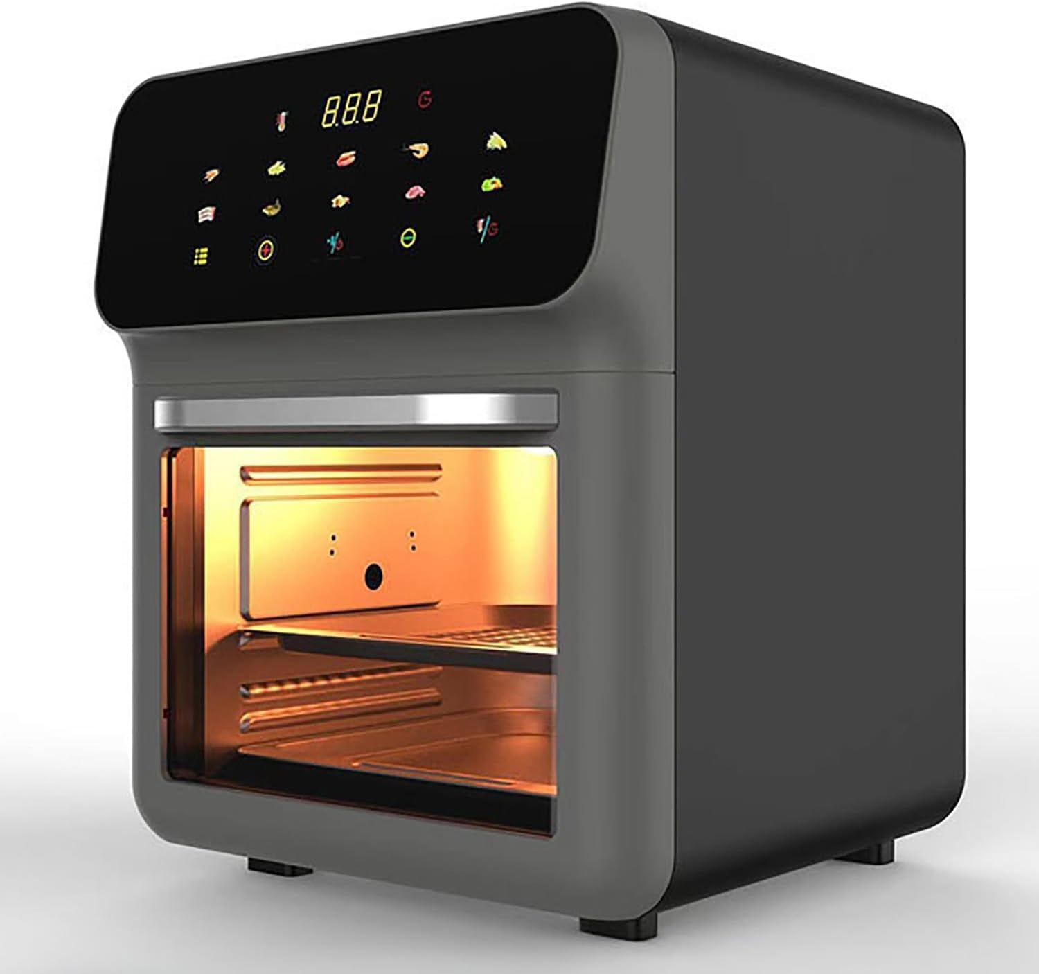 Air Fryer, Smart 10-in-1 Air Fryer Toaster Oven Combo with Grill, Digital Convection Oven Countertop Airfryer Fit，Bake, Roast, Reheat, Broil, Dehydrate, Easy Clean,10-quart,Black